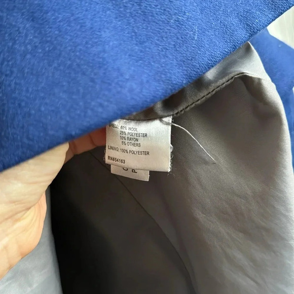 Calvin Klein | Wool Blend | Cobalt Blue Coat | size 4 - Picture 3 of 4